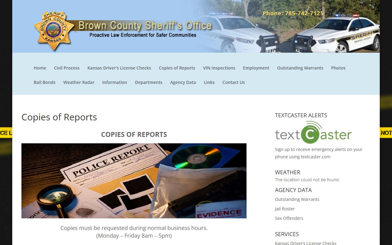 Brown County arrest records sheriff report copy page