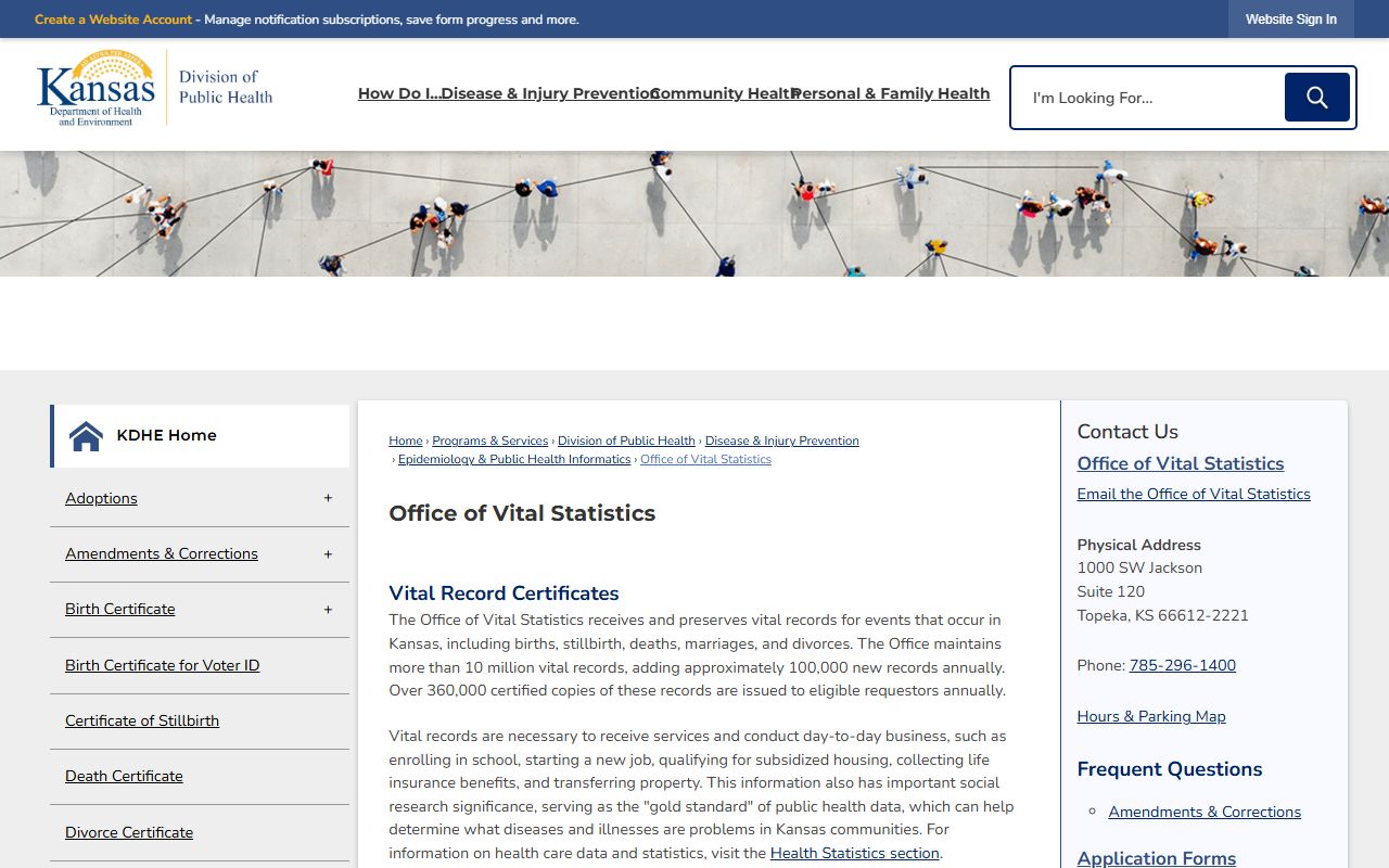Brown County clerk records Kansas vital statistics office