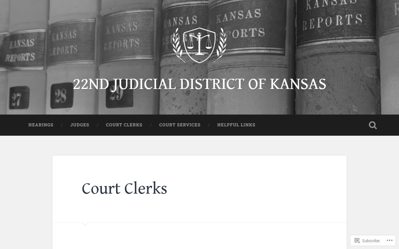 Brown County District Court 22nd Judicial District court clerks