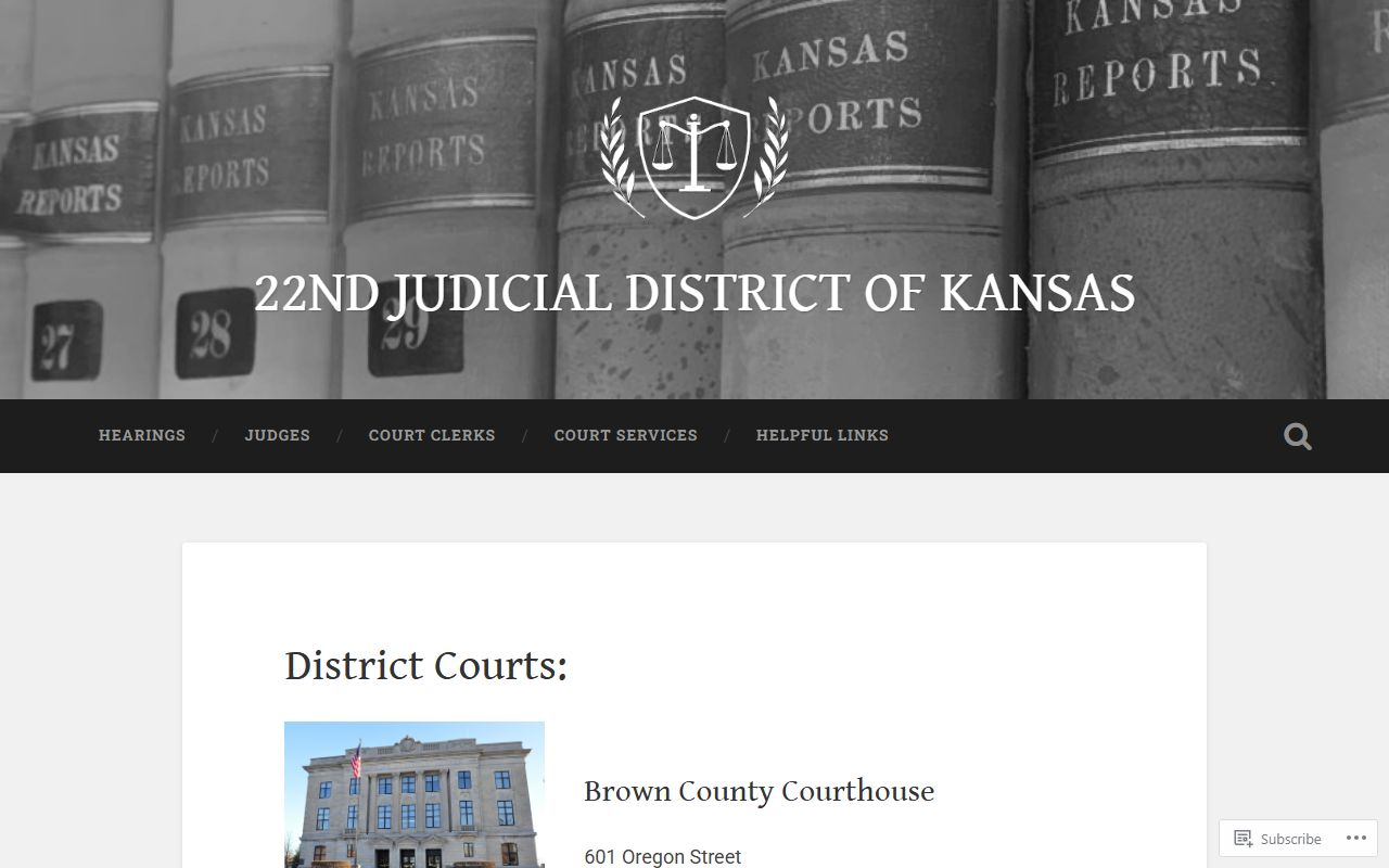 Brown County court records 22nd Judicial District