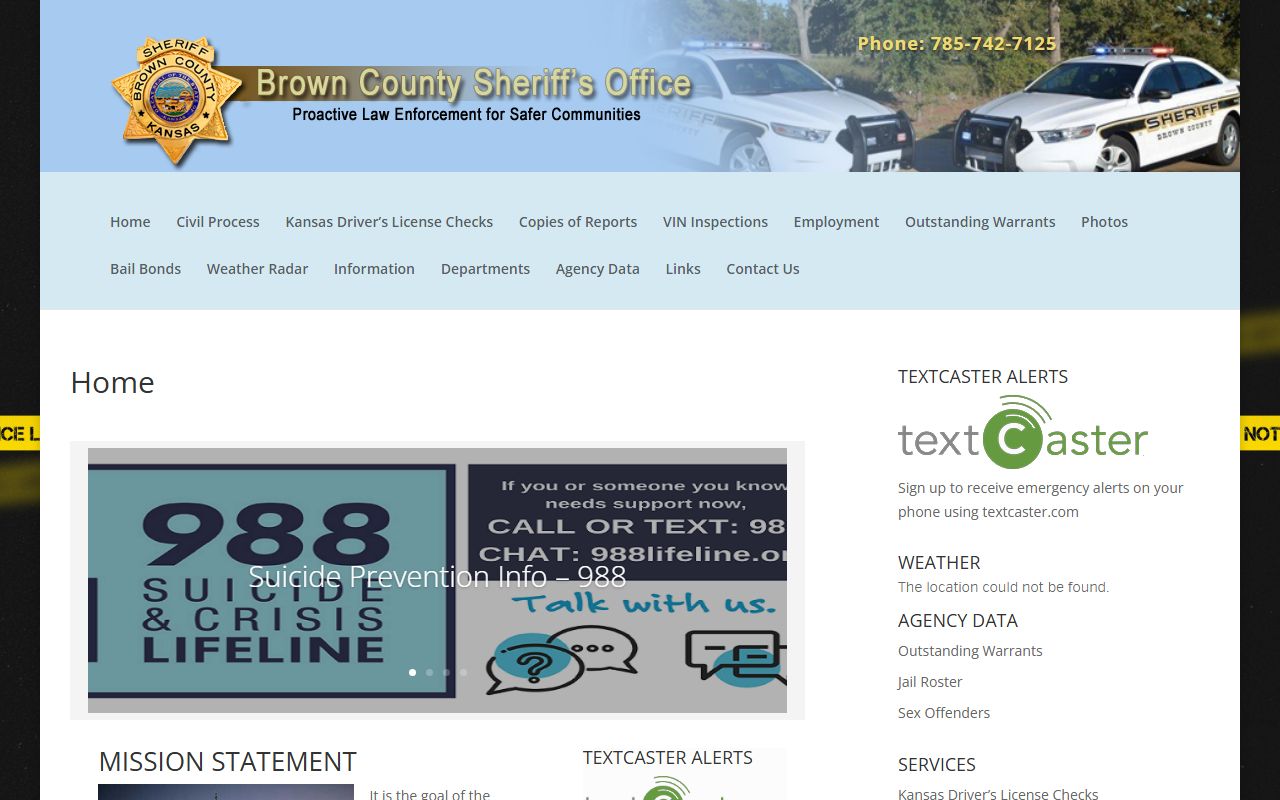 Brown County Sheriff's Office homepage